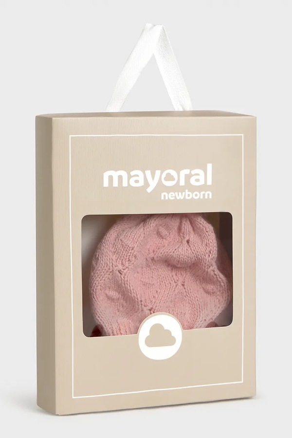Шапка beanie дитяча з бавовною Mayoral Newborn колір рожевий фото 2