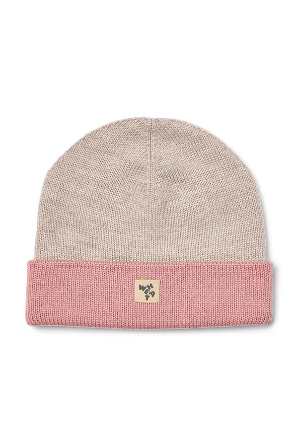 Шапка beanie дитяча із мериносової вовни Wheat колір бежевий
