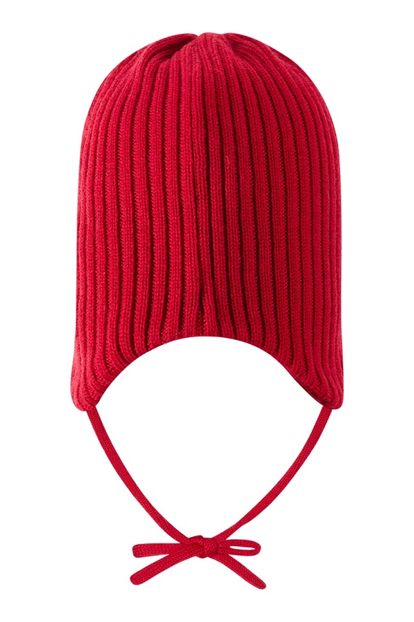 Шапка beanie детская из мериносовой шерсти Reima Myssytys цвет красный