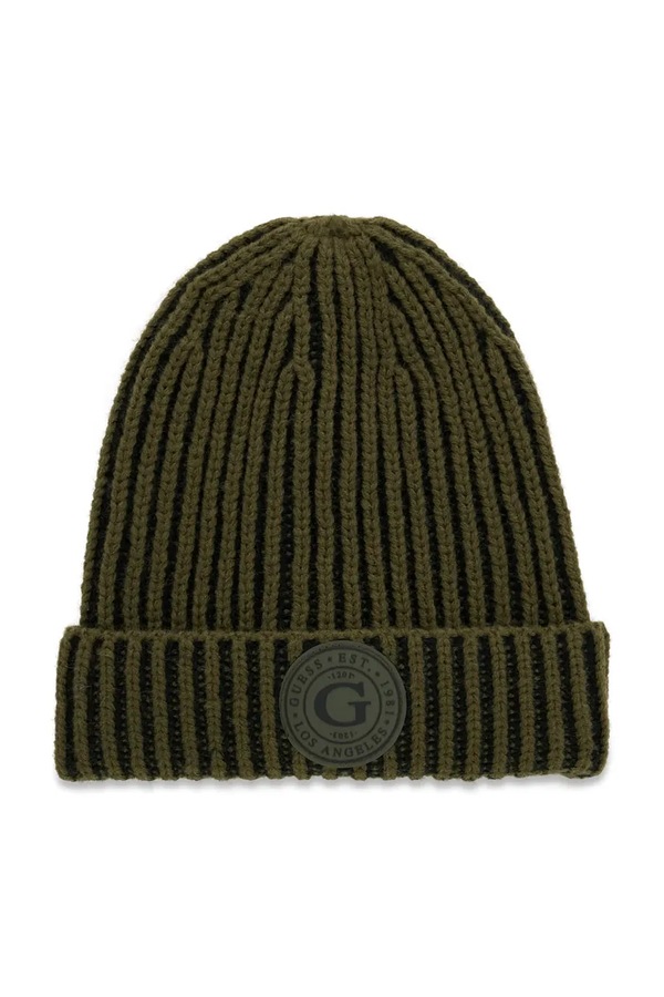 Шапка beanie для немовлят Guess колір зелений фото 2