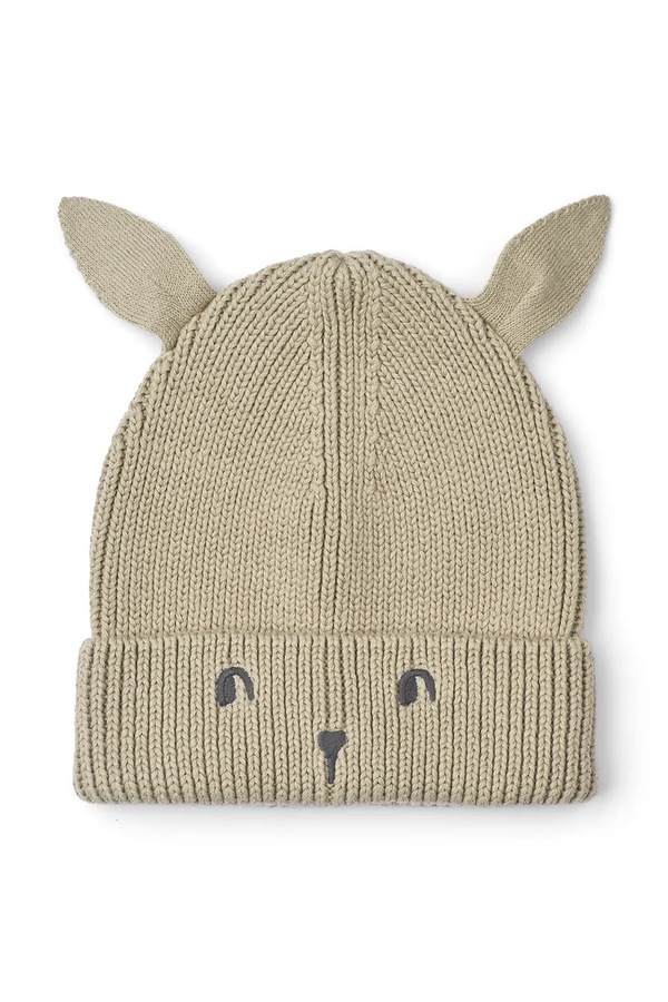 Шапка дитяча бавовняна Liewood Gina Beanie w Rabbit Embroidery колір бежевий