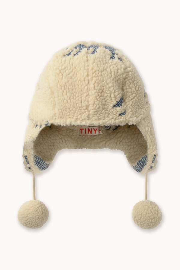 Вушанка дитяча Tinycottons HORSES SHERPA EARFLAP BEANIE колір бежевий