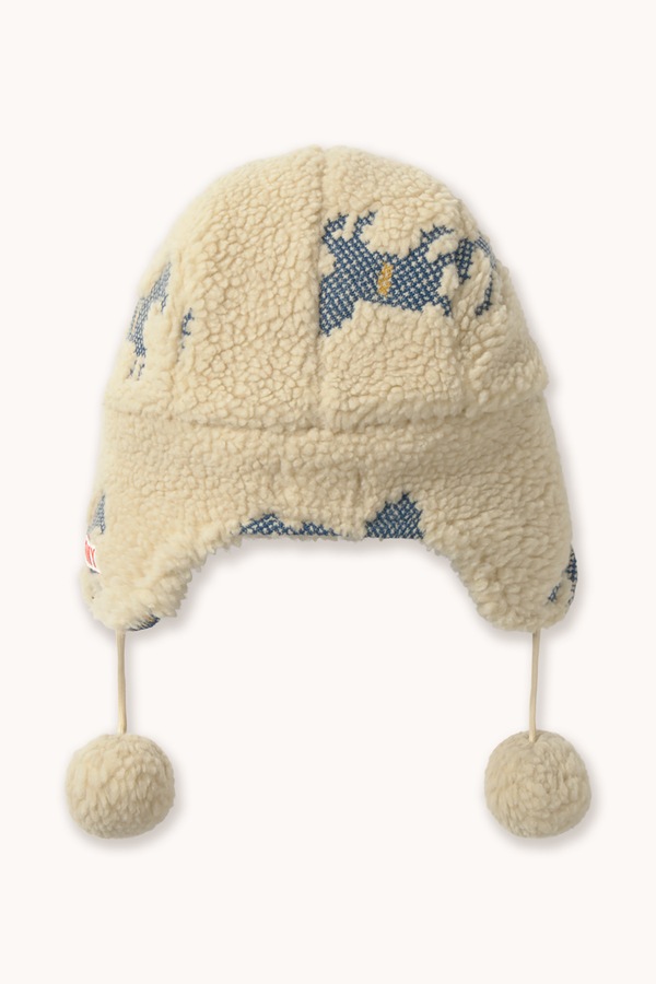 Вушанка дитяча Tinycottons HORSES SHERPA EARFLAP BEANIE колір бежевий фото 2