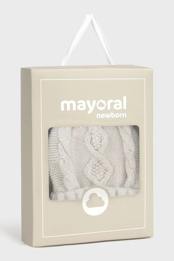 Шапка з помпоном для немовлят з бавовною Mayoral Newborn колір білий фото 2