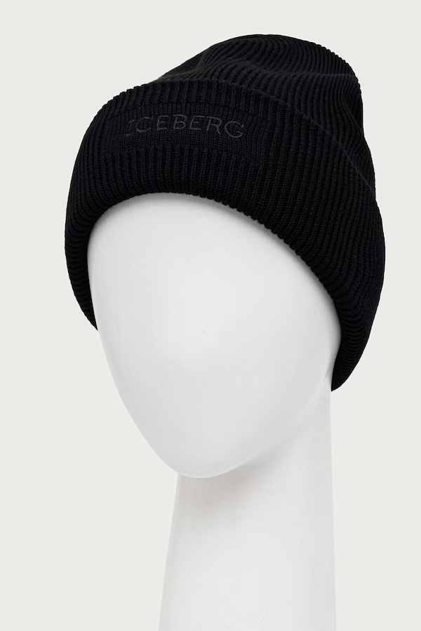 Шапка чоловіча вовняна Iceberg колір чорний