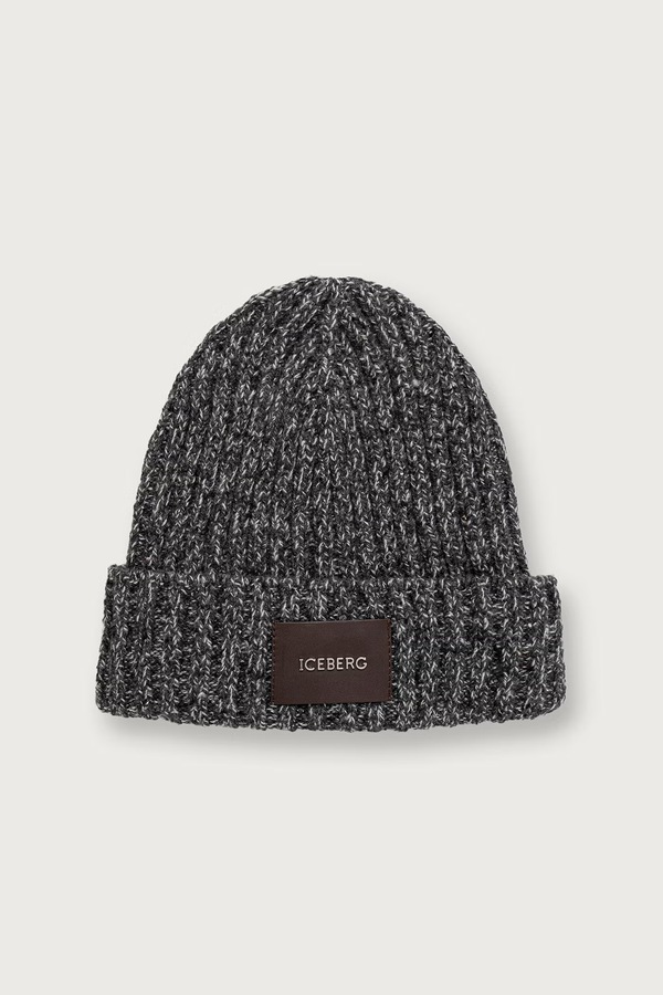 Шапка beanie чоловіча з шовком Iceberg колір сірий