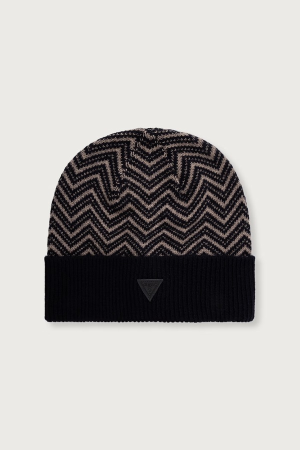 Шапка beanie чоловіча з додаванням вовни Guess колір темно-синій