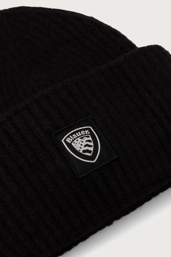 Шапка beanie чоловіча з додаванням вовни Blauer колір чорний фото 3
