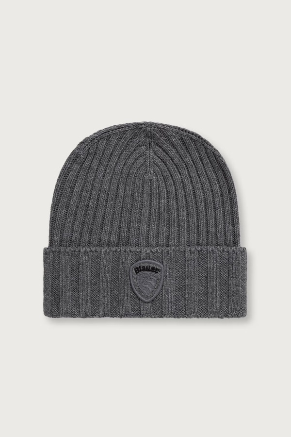 Шапка beanie мужская из добавлением шерсти Blauer цвет серый