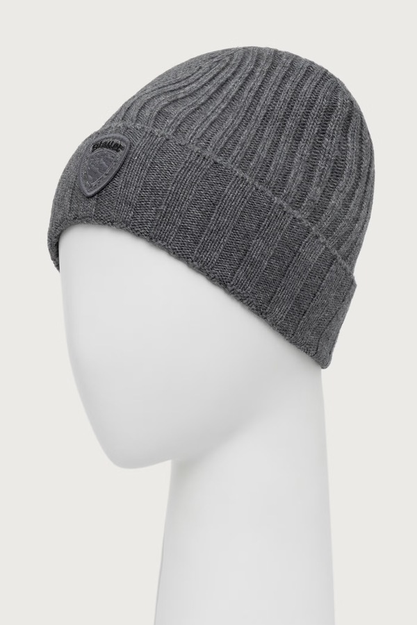 Шапка beanie мужская из добавлением шерсти Blauer цвет серый
