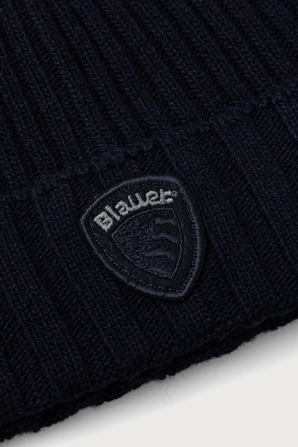 Шапка beanie чоловіча з додаванням вовни Blauer колір блакитний фото 2