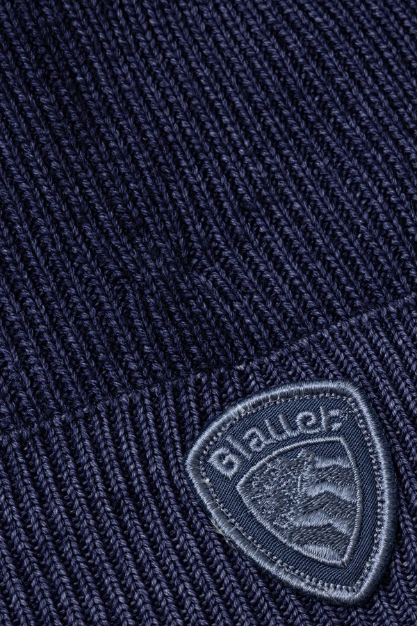 Шапка beanie чоловіча вовняна Blauer колір темно-синій фото 2