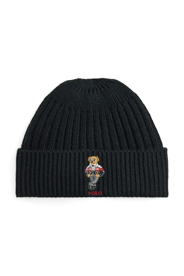 Шапка чоловіча з додаванням вовни Polo Ralph Lauren колір чорний фото 2