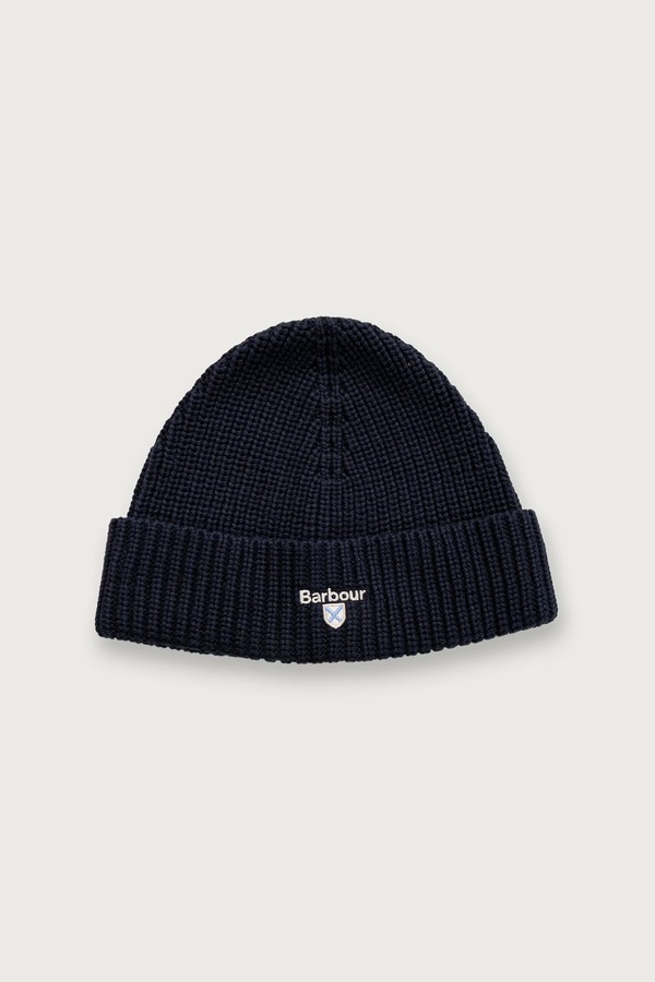 Шапка beanie чоловіча Barbour колір темно-синій