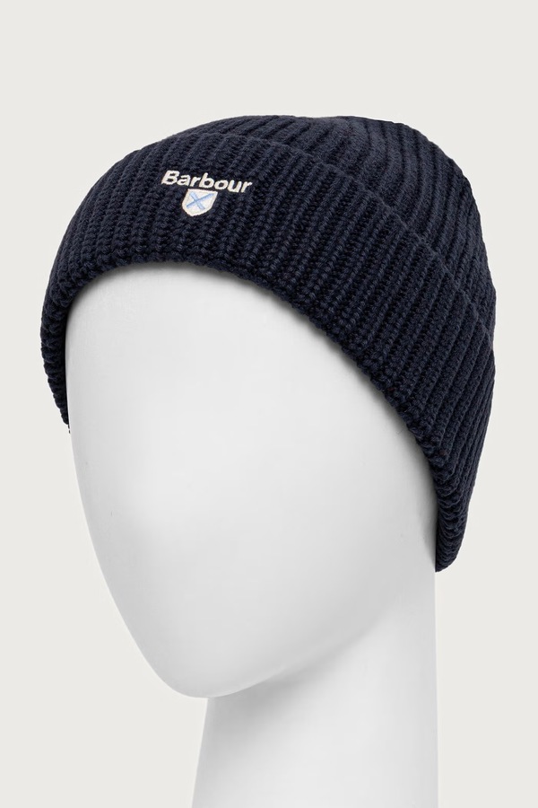 Шапка beanie чоловіча Barbour колір темно-синій фото 2