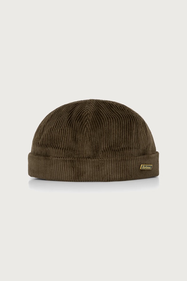 Шапка чоловіча бавовняна Barbour колір зелений
