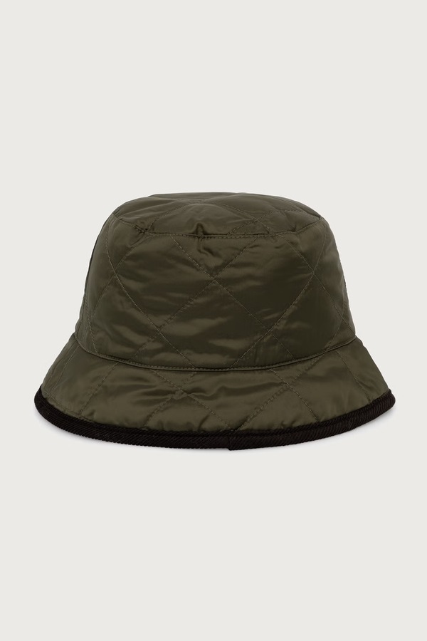 Двостороння шапка чоловіча Barbour колір зелений фото 2