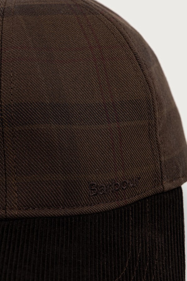 Кепка чоловіча бавовняна Barbour колір коричневий фото 2