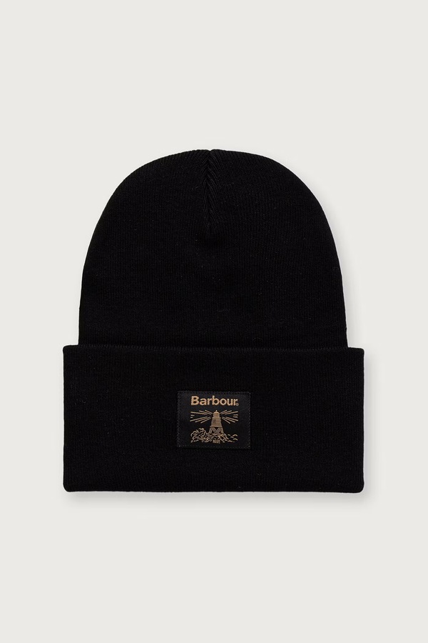 Шапка чоловіча з бавовною Barbour колір чорний