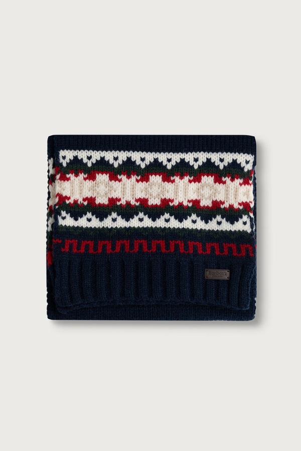 Шапка та шарф чоловіча з вовною Barbour колір блакитний фото 3