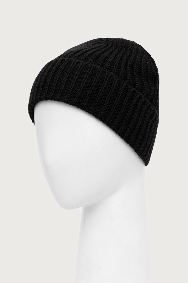 Шапка beanie чоловіча з вовною Guess колір чорний фото 3