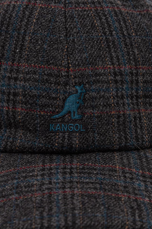 Кепка мужская с шерстью Kangol PLAID EARFLAPS BASEBALL цвет серый фото 2