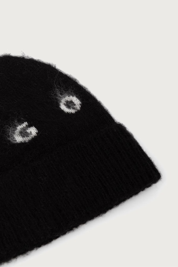 Шапка beanie чоловіча з додаванням вовни HUGO Xine колір чорний фото 3