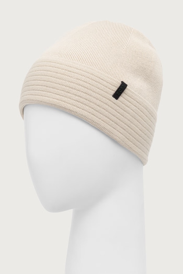 Шапка beanie чоловіча з вовною BOSS Green Termix_Beanie колір бежевий фото 2