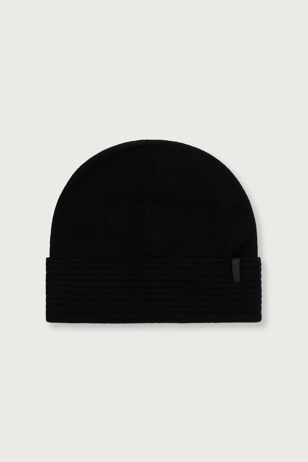 Шапка beanie чоловіча з вовною BOSS Green Termix_Beanie колір чорний