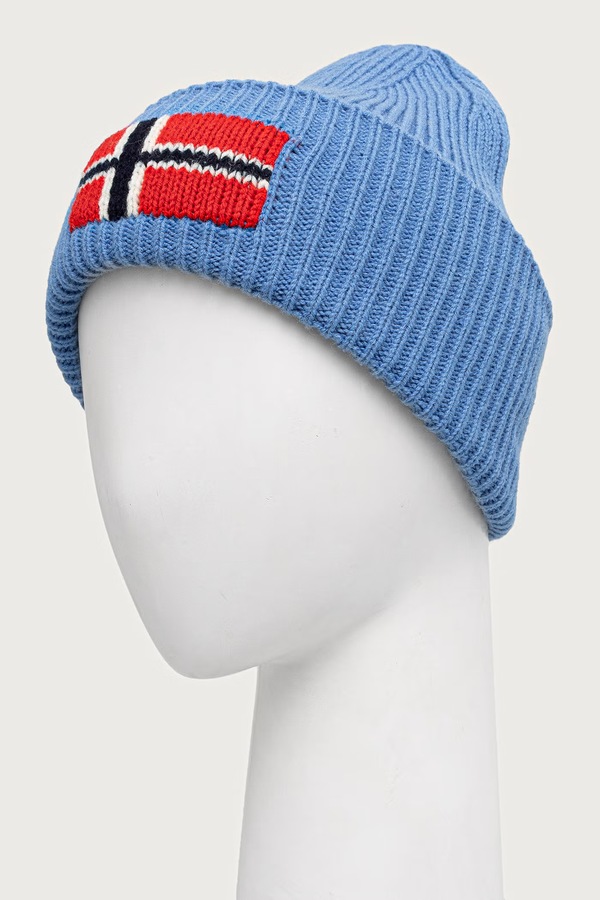Шапка beanie чоловіча з вовною Napapijri Evei колір блакитний фото 3