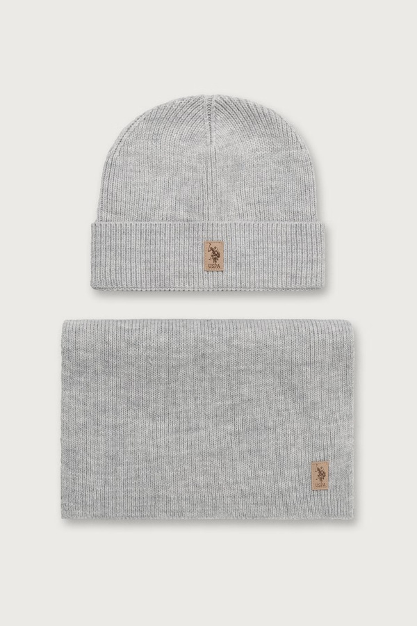Комплект чоловічий U.S. Polo Assn. LUXURY RIB KNIT GIFT SET колір сірий