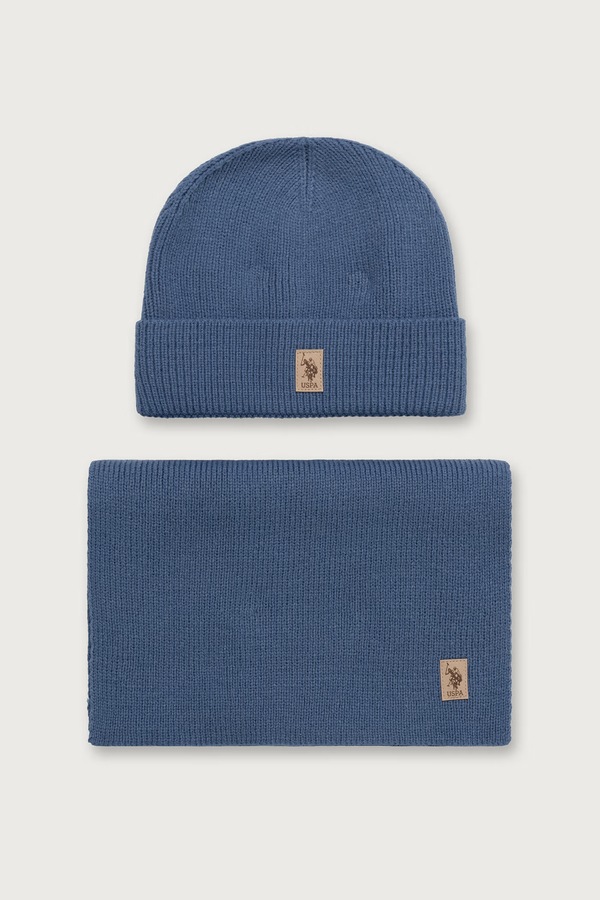 Комплект чоловічий U.S. Polo Assn. LUXURY RIB KNIT GIFT SET колір блакитний