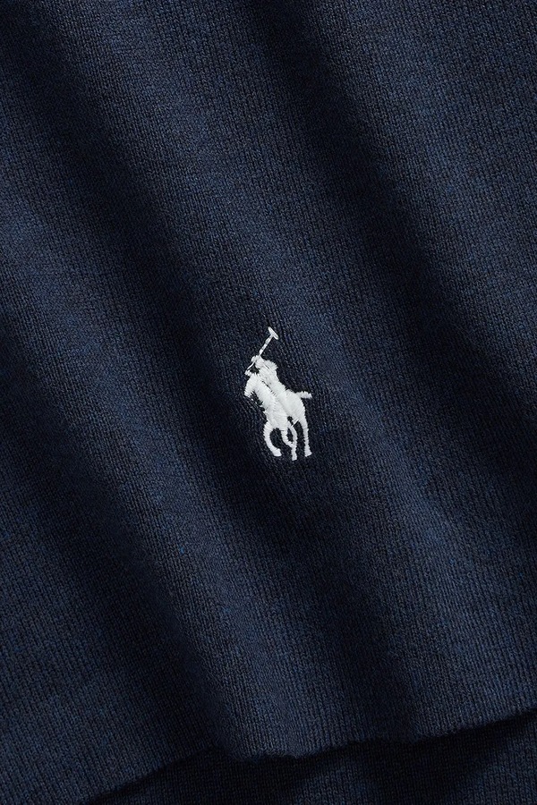 Шапка та шарф чоловіча бавовняна Polo Ralph Lauren колір темно-синій фото 2