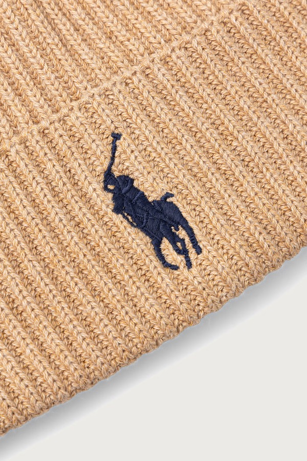 Шапка чоловіча бавовняна Polo Ralph Lauren колір коричневий
