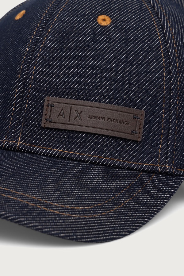 Кепка чоловіча джинсова Armani Exchange колір темно-синій