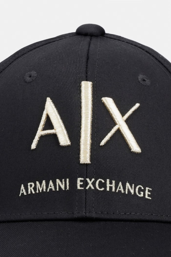Бейсболка чоловіча бавовняна Armani Exchange колір чорний