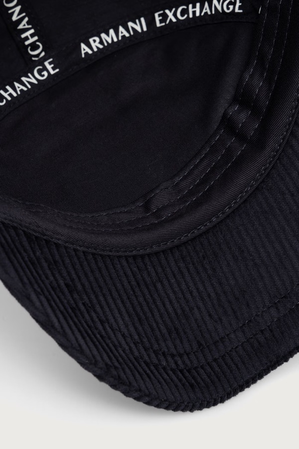 Бейсболка чоловіча з бавовною Armani Exchange колір темно-синій фото 4