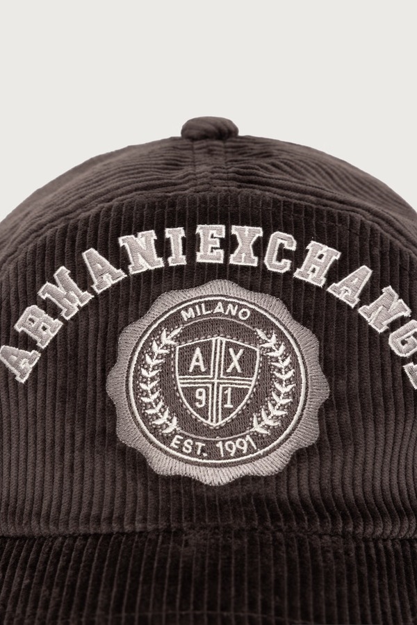 Бейсболка чоловіча з бавовною Armani Exchange колір коричневий