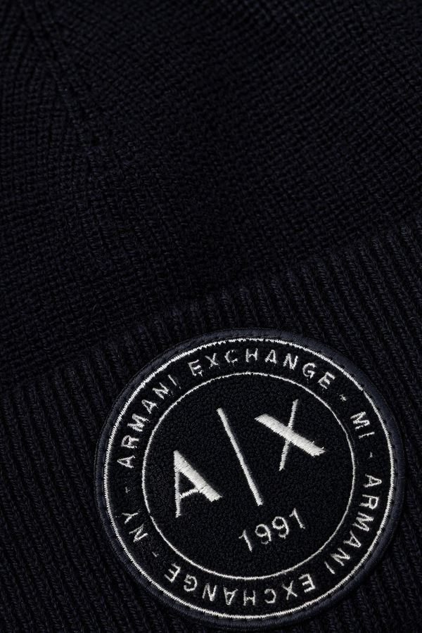 Шапка чоловіча з вовною Armani Exchange колір темно-синій