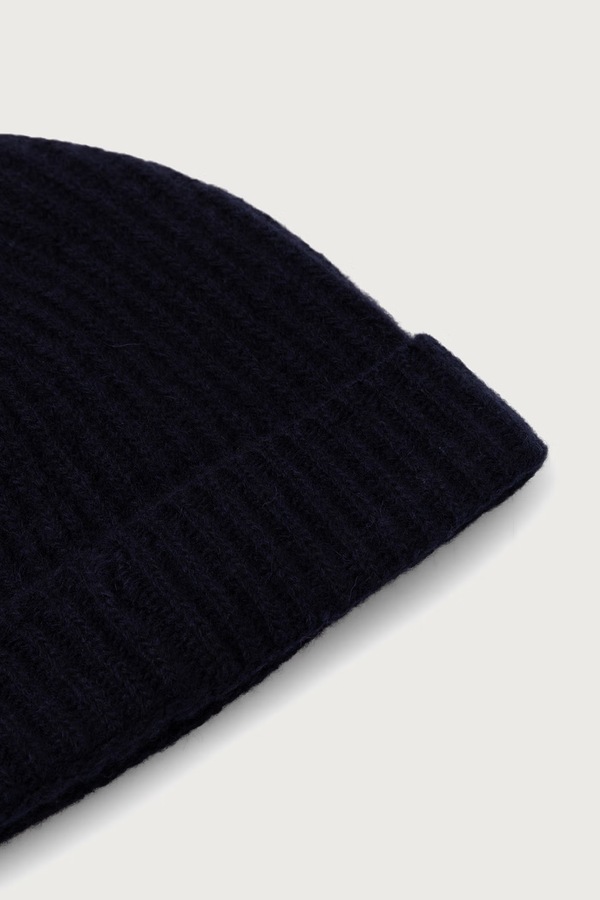 Вовняна шапка United Colors of Benetton beanie колір темно-синій фото 3
