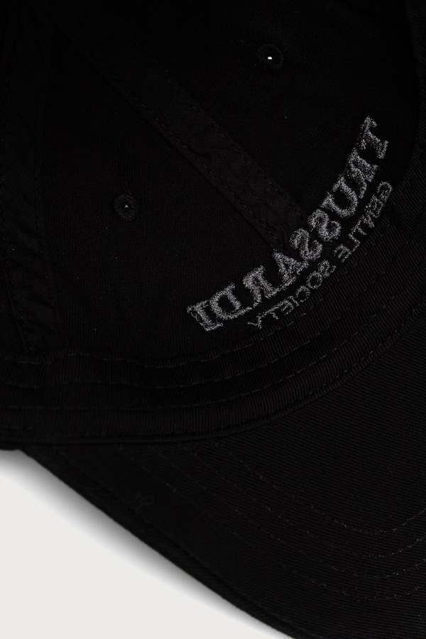 Кепка чоловіча з бавовною Trussardi колір чорний фото 4