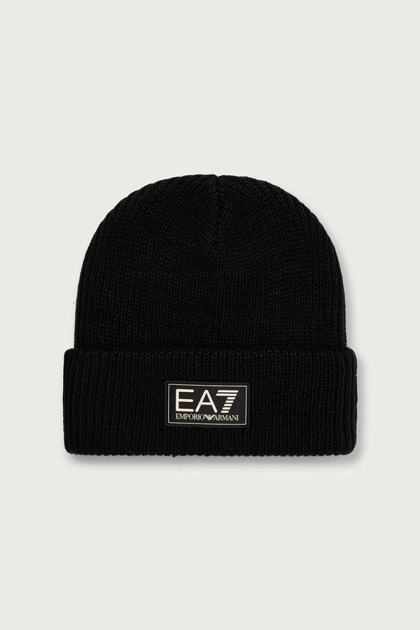Шапка beanie чоловіча EA7 Emporio Armani колір чорний
