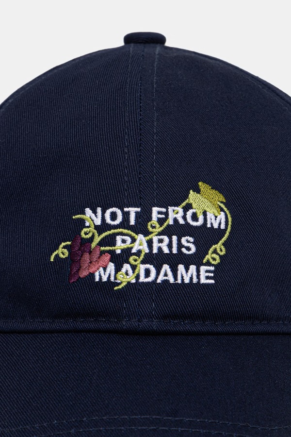 Кепка мужская хлопковая Drôle de Monsieur Vine Embroidered Slogan цвет темно-синий