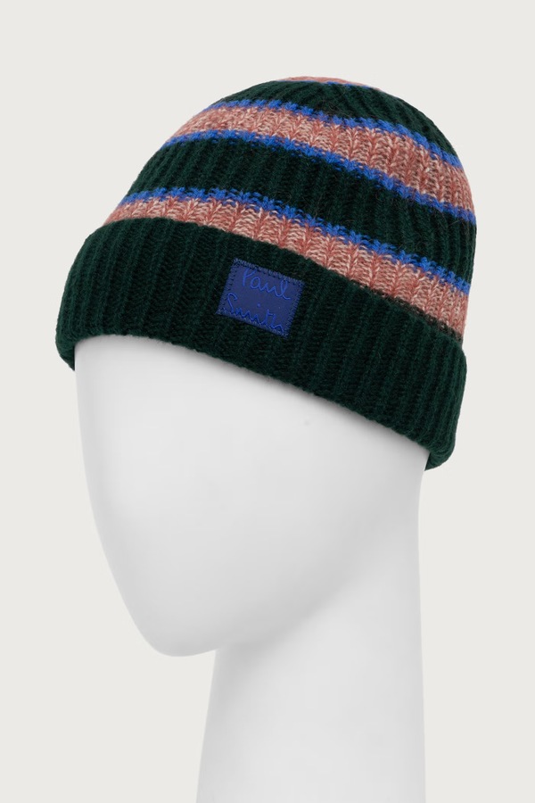 Шапка beanie чоловіча з вовною Paul Smith колір зелений фото 2