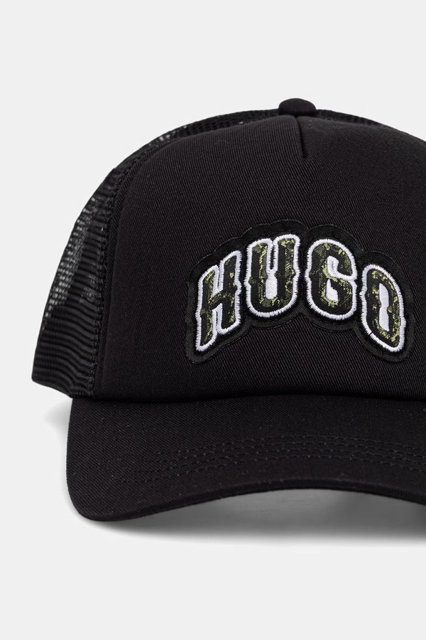 Кепка-тракер чоловіча HUGO Blue Marsel-Trucker-Snake колір чорний