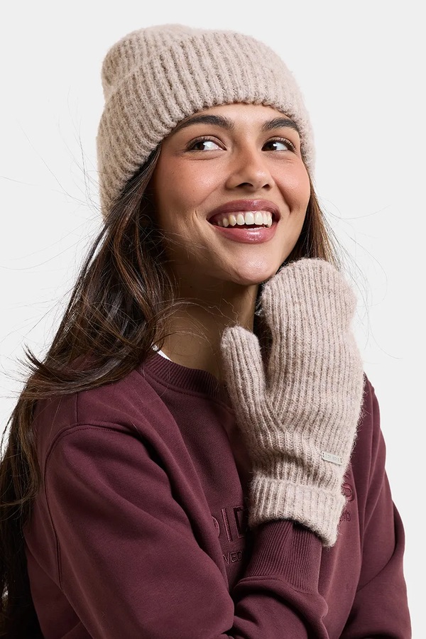 Шапка Didriksons beanie MALIN колір бежевий фото 2