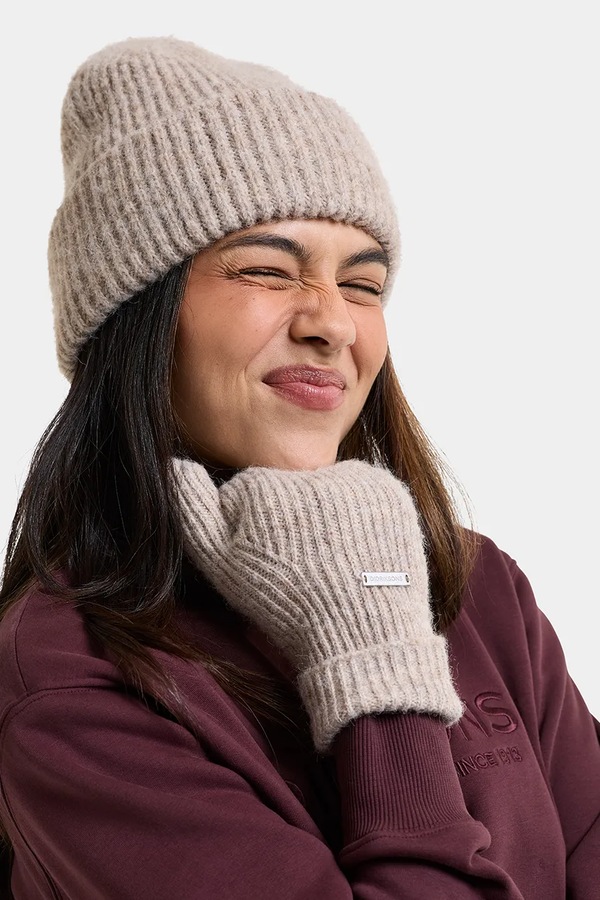 Шапка Didriksons beanie MALIN колір бежевий фото 3