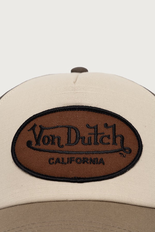 Кепка бавовняна Von Dutch колір бежевий фото 2