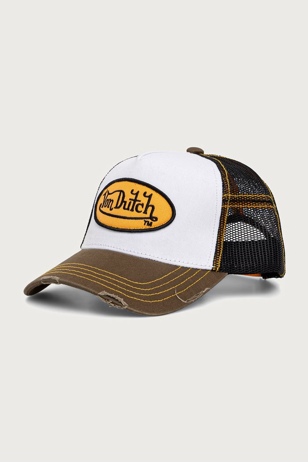 Кепка-тракер з бавовною Von Dutch колір білий