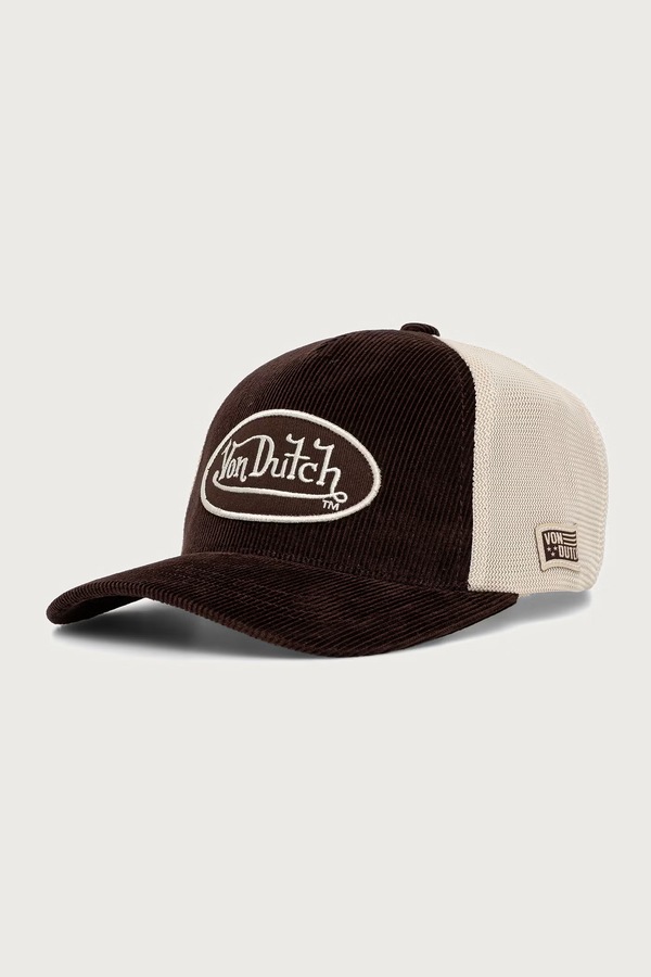 Кепка з бавовною Von Dutch колір коричневий
